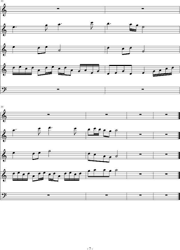 身�w交�Q  -钢琴谱(钢琴曲)-最爱银别VS承7