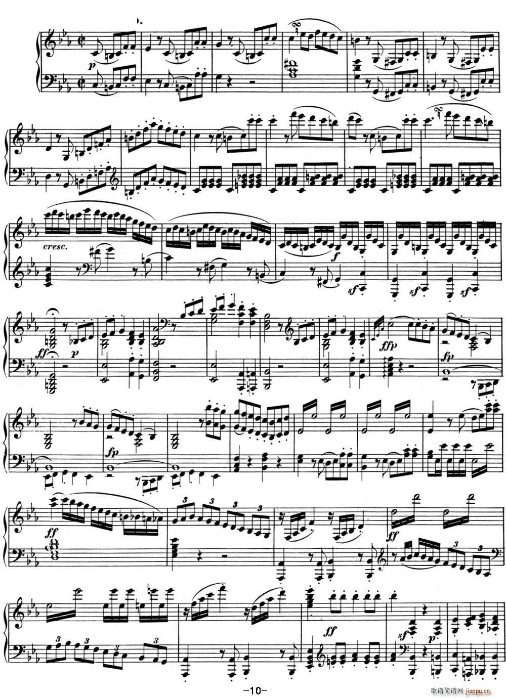 贝多芬钢琴奏鸣曲05 c小调 Op 10 No 1 C minor10