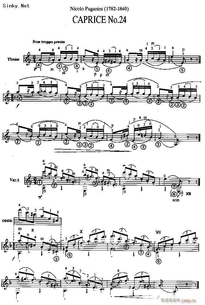 随想曲24号_帕格尼尼1
