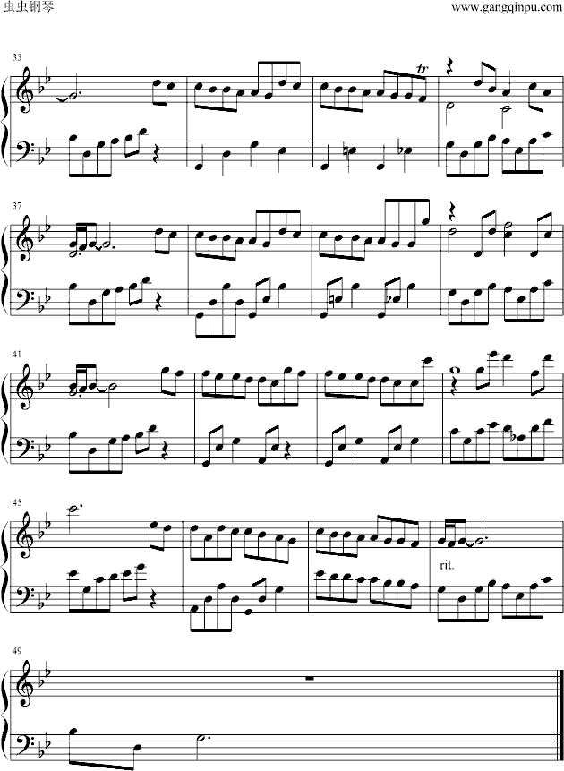 朴素的赞美诗-钢琴谱(钢琴曲)-神秘园乐队3