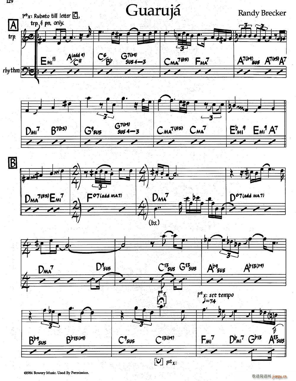 Guaruja（爵士钢琴曲）1