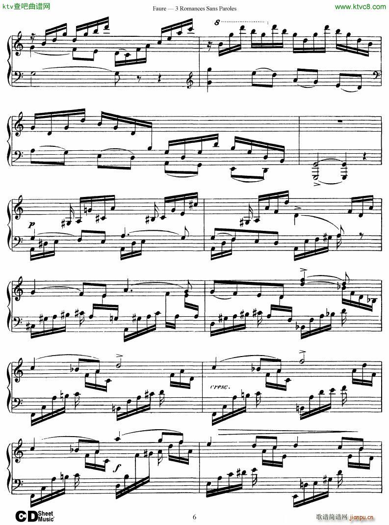 Faure 3 Romances Sans Paroles6