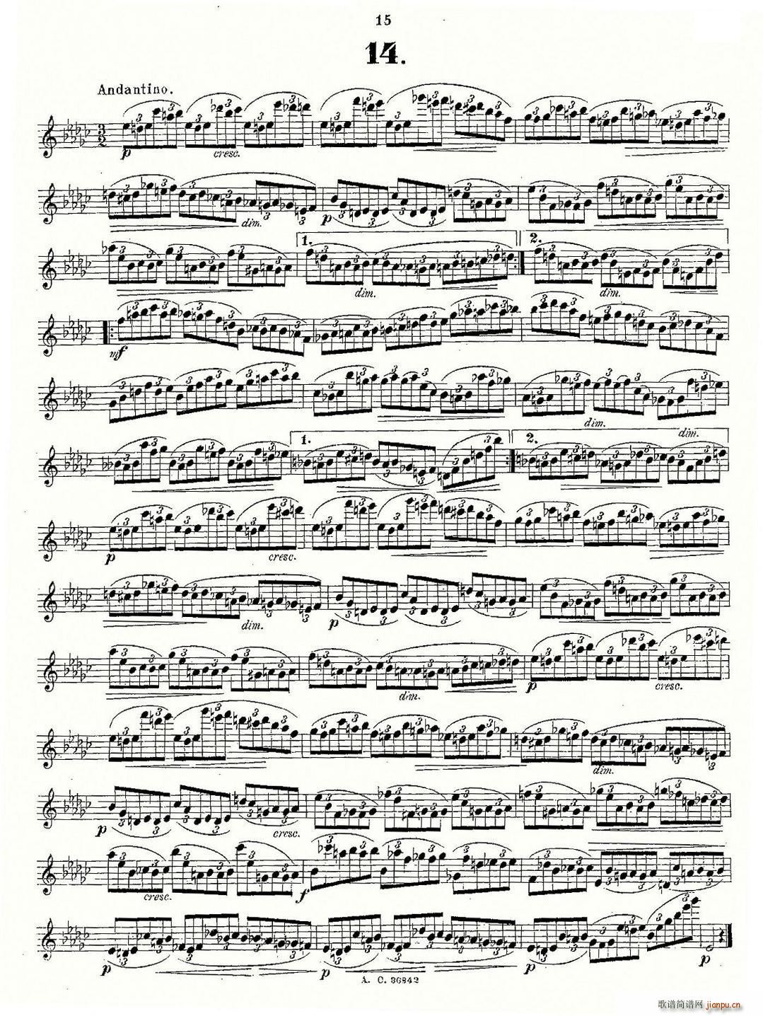 24首长笛练习曲 Op.21 之13―243