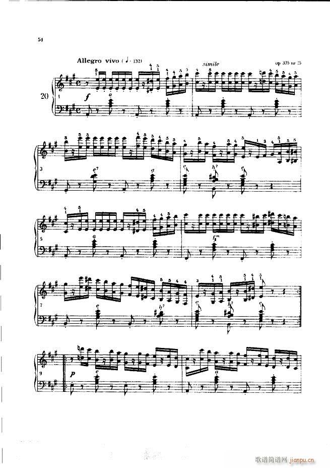 车尔尼手风琴练习曲集 Ⅲ54