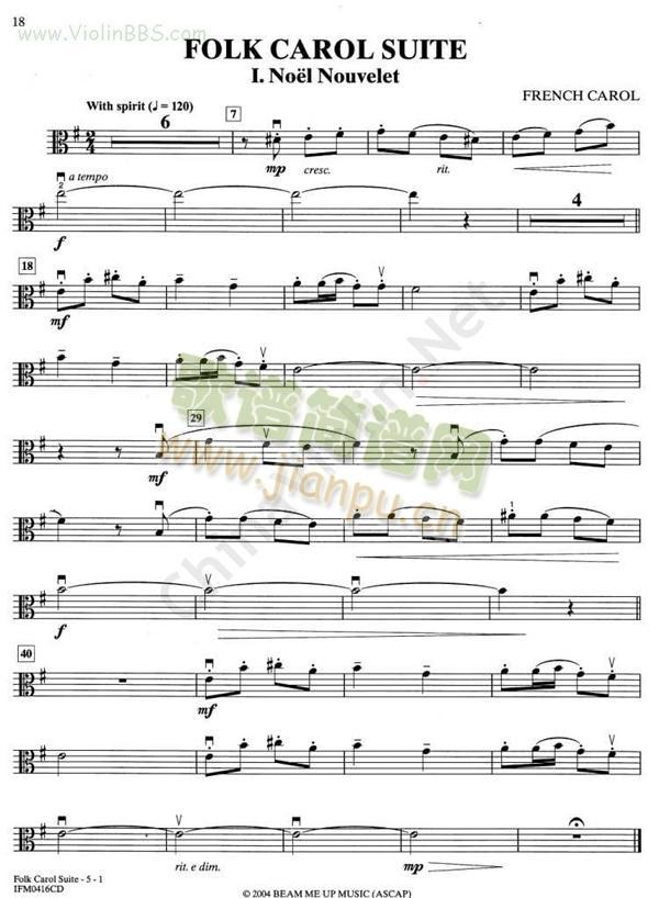 FOLK CAROL SUITE I.Noel Nouvelet 中提琴1
