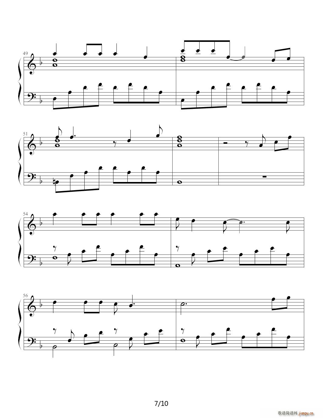 少女的祈祷-杨千�� F调7