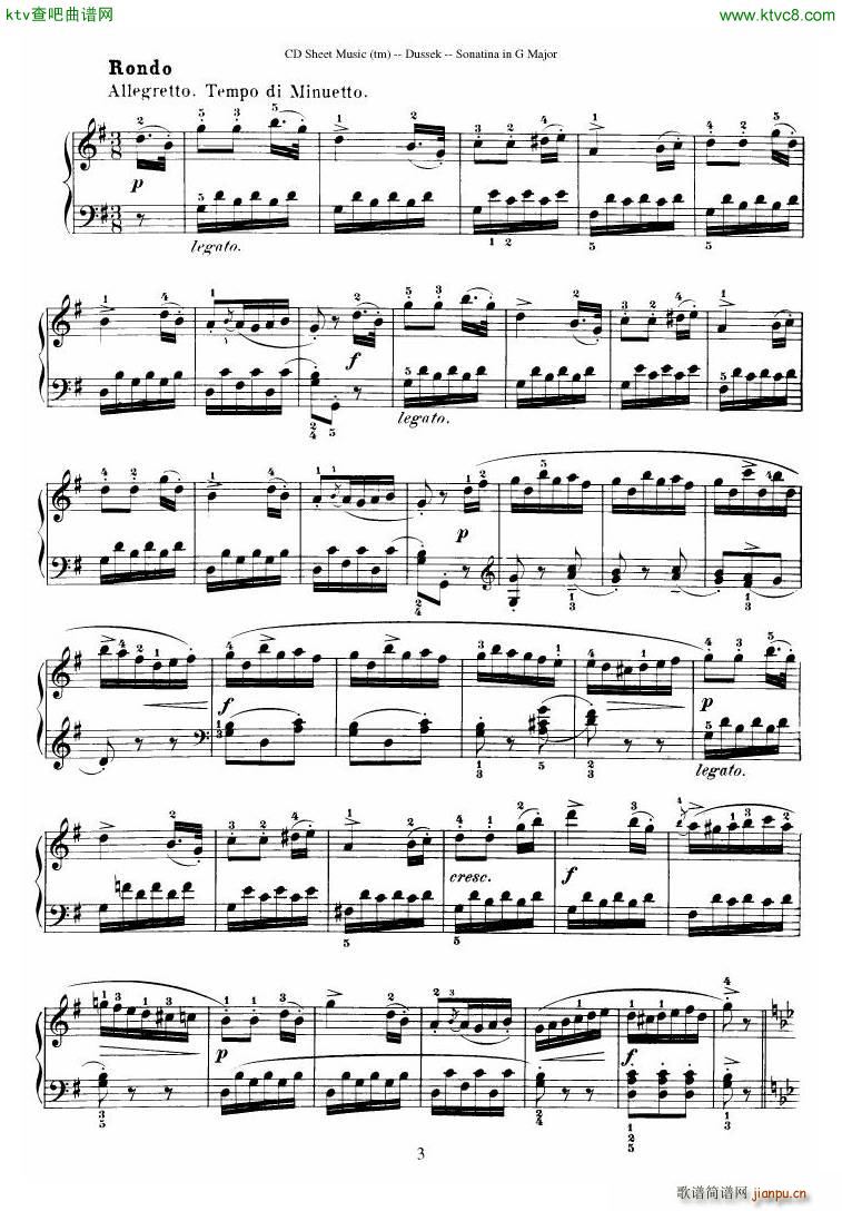 Dussek Sonatina in G Major3