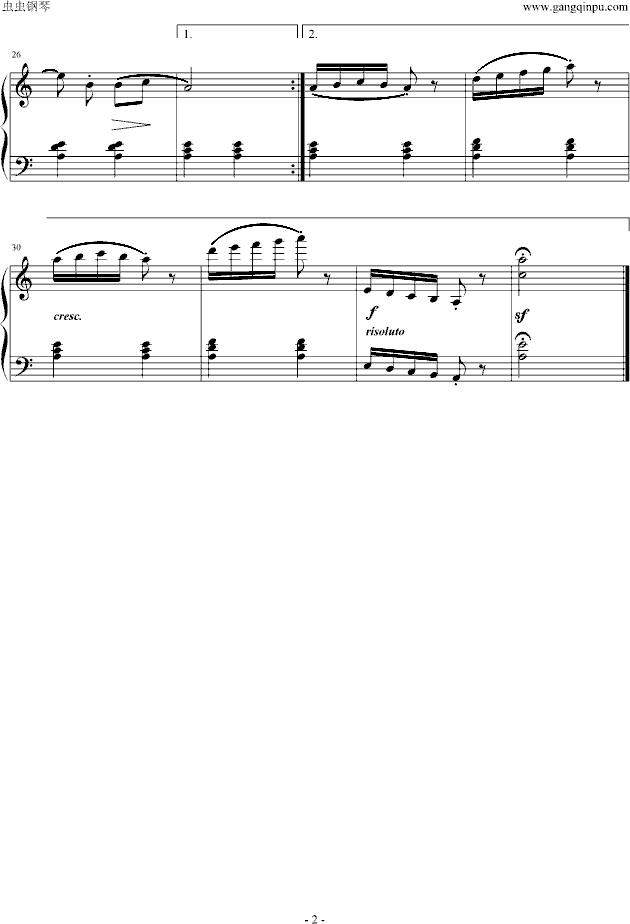 阿拉伯风格曲-钢琴谱(钢琴曲)-布格缪勒2