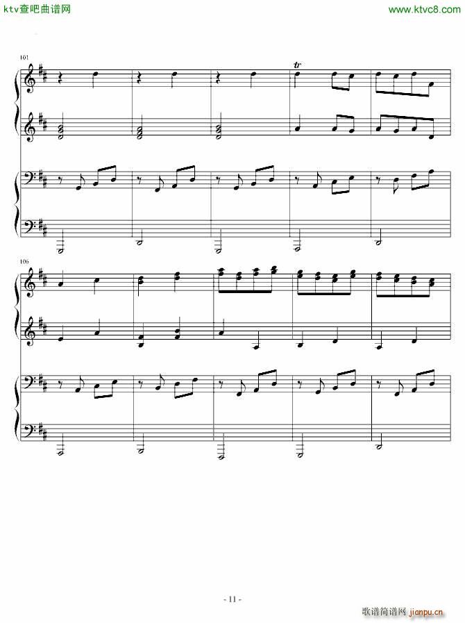 卡农四手联弹 Charm改编版_帕赫贝尔 Pachelbel11