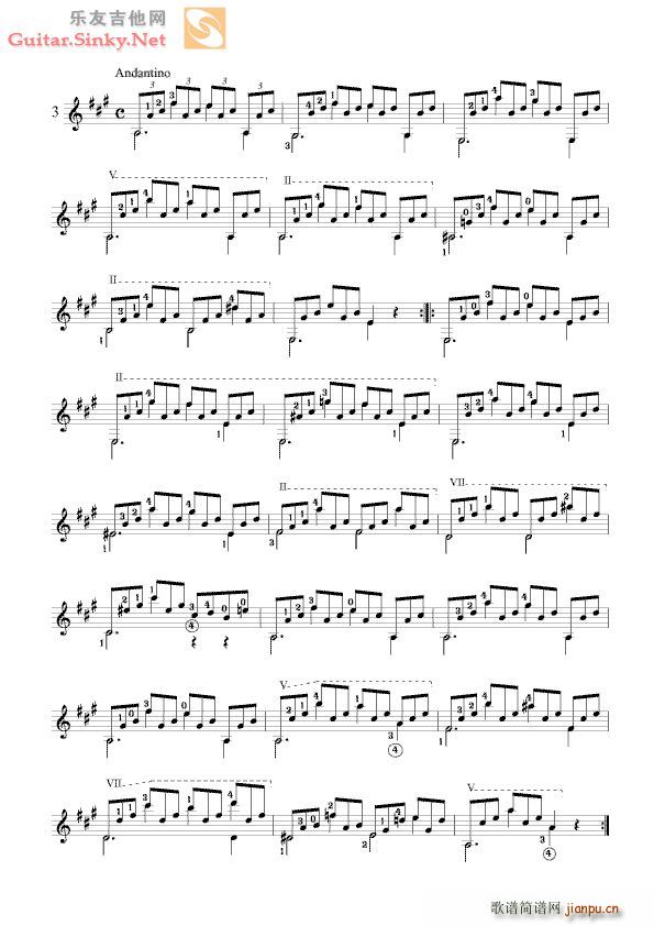 卡尔卡西25首练习曲之3