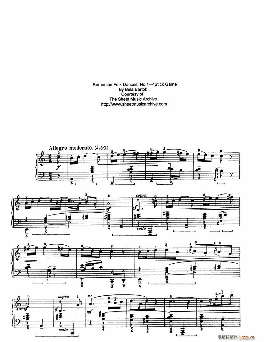 Bartok SZ 56 Six Romanian Folkdances1