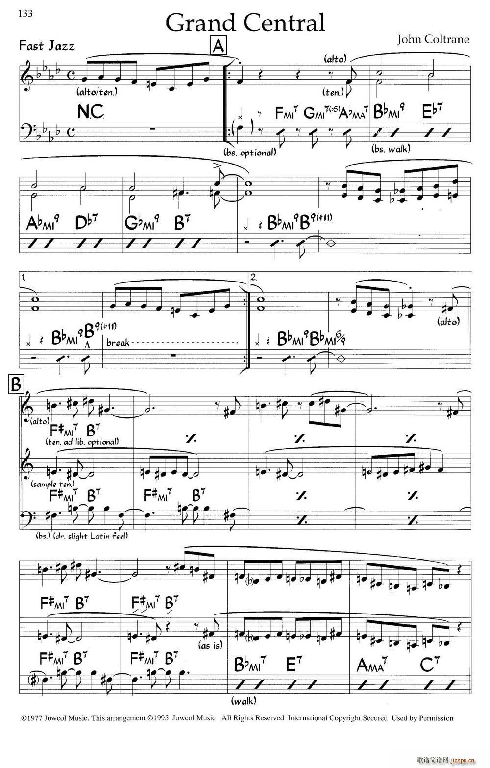 Grand Central(爵士钢琴曲)1