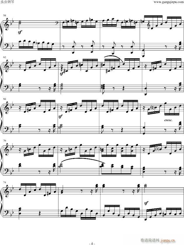 热情奏鸣曲第三乐章简化改编版_贝多芬 beethoven4