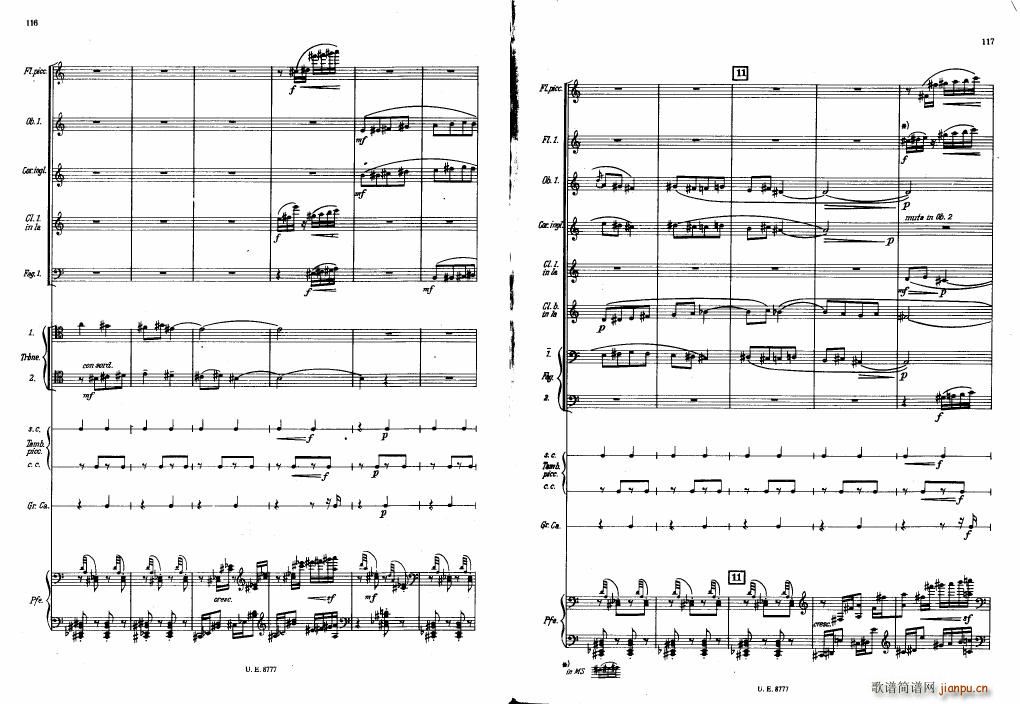 Bartok SZ 83 Piano Concerto No1 Full Score 二18
