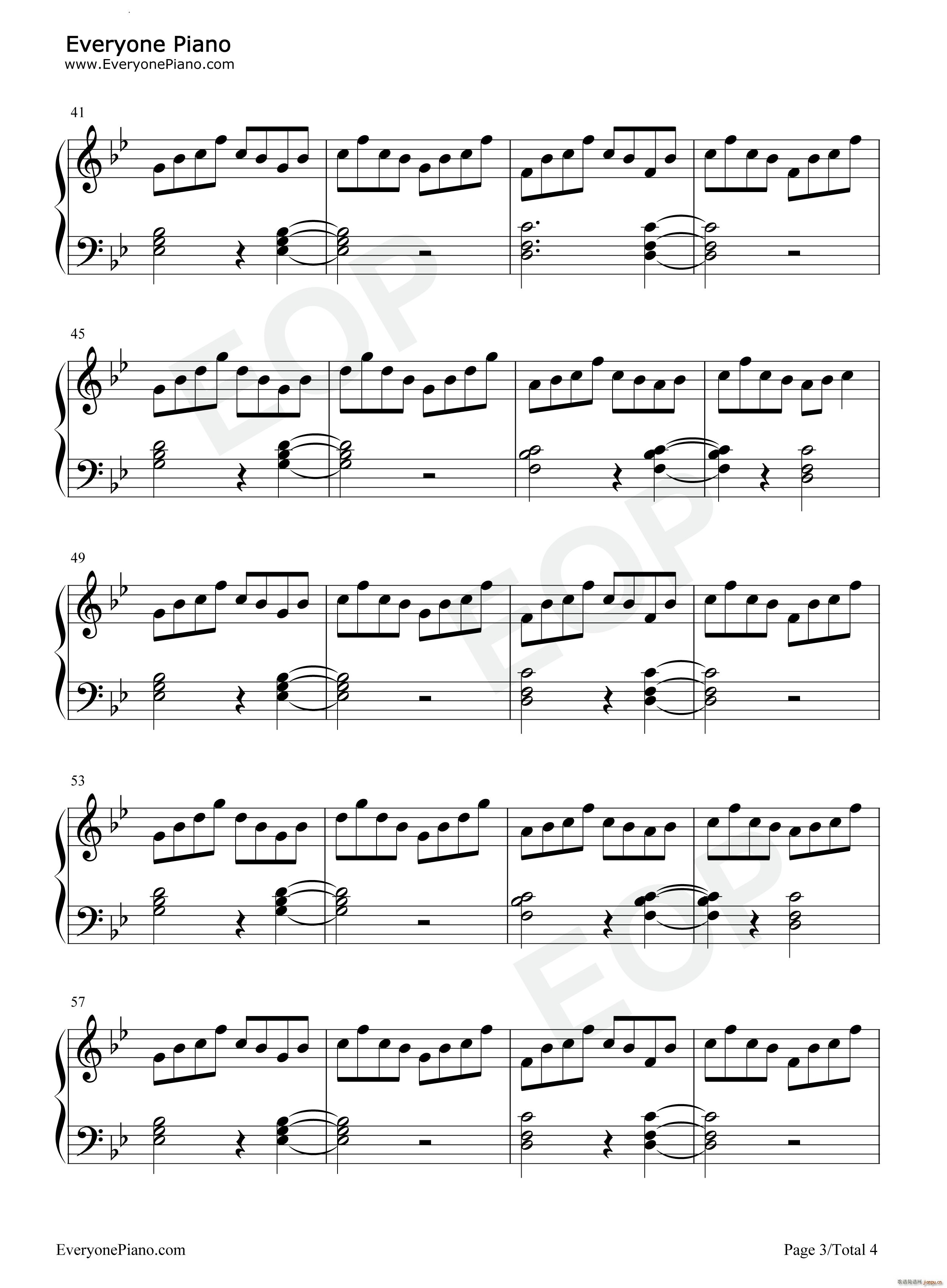 O-Fly On简单伴奏谱_Coldplay4