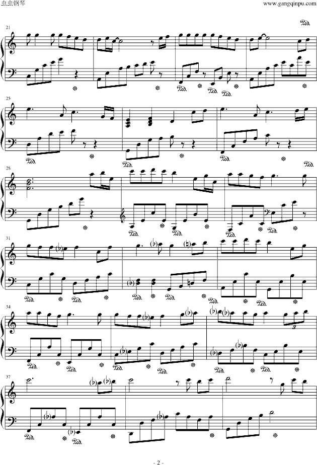 千与千寻 主题曲最佳简单版-钢琴谱(钢琴曲)-久石让2