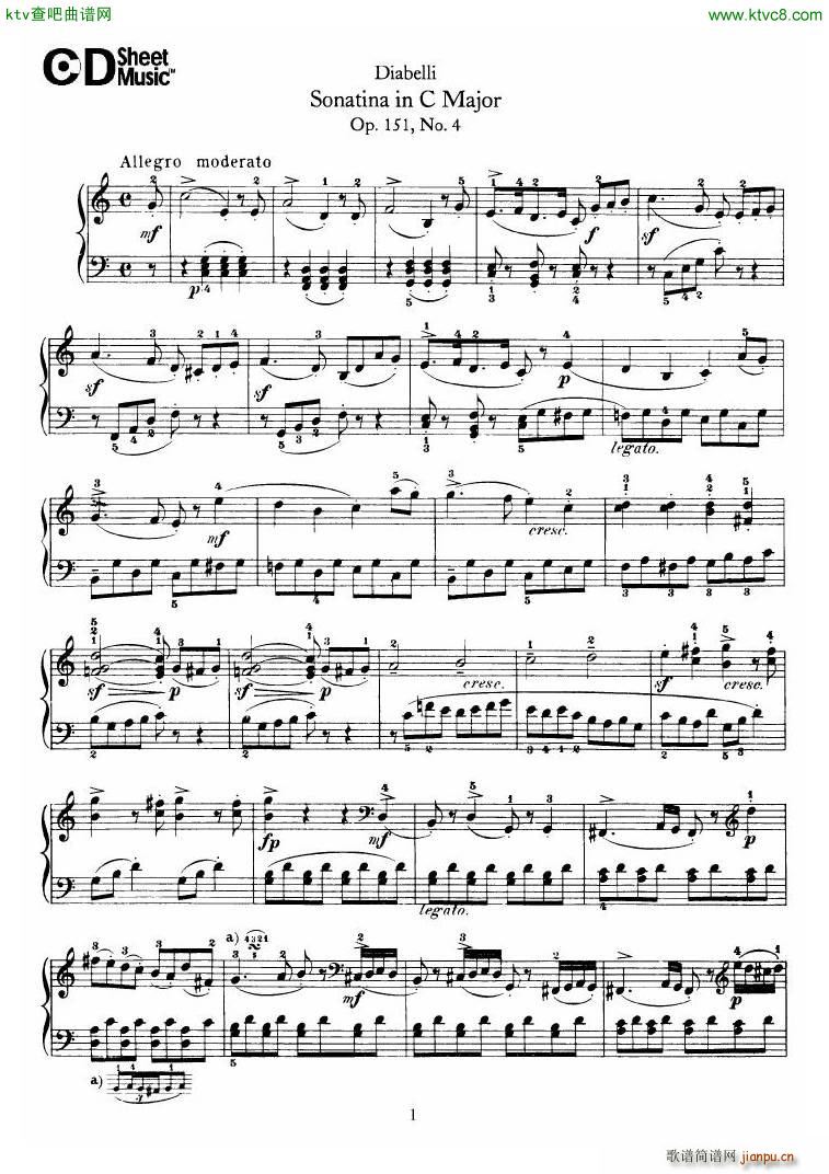 Diabelli Sonatinas Op 151 No 1 4 23P18