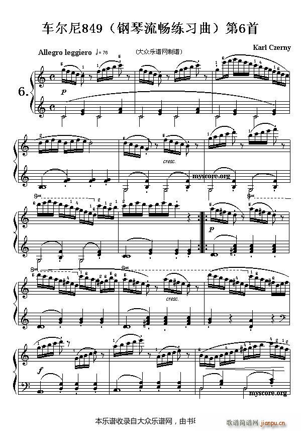 车尔尼849（钢琴流畅练习曲）第6首 及练习指导1