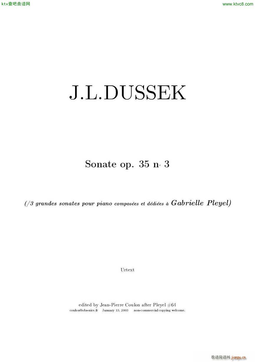 Dussek Sonate No13 op35 No31