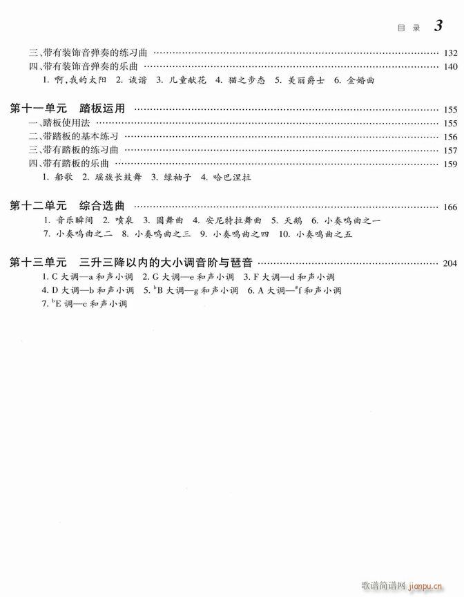 大众钢琴基础教程 目录 1-603