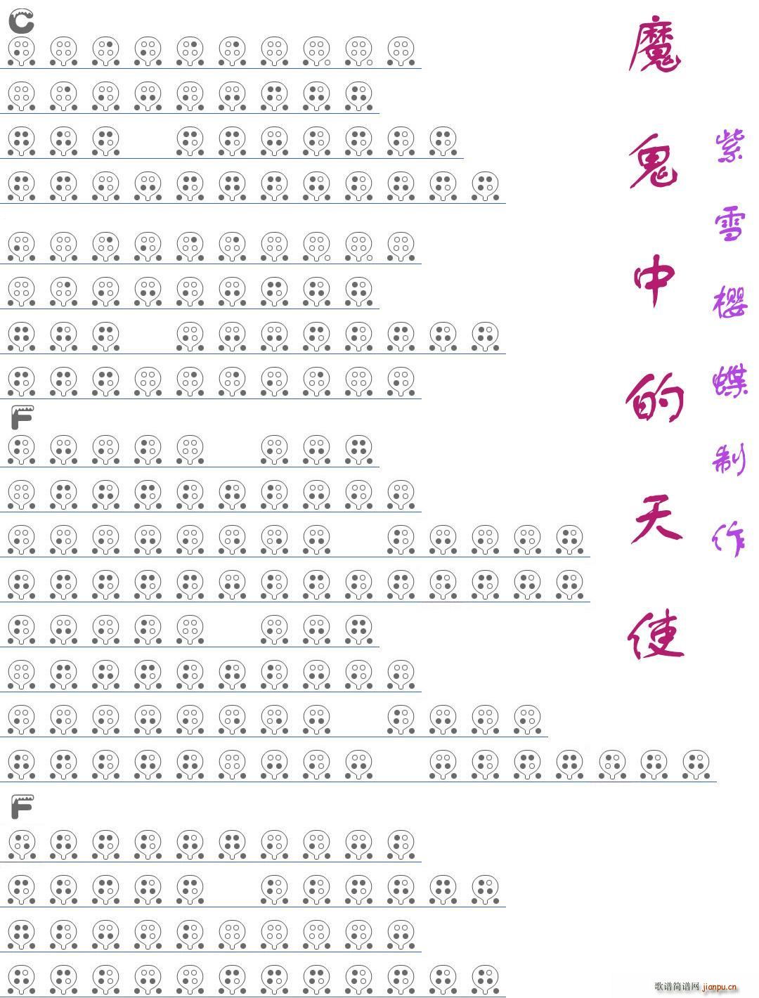 魔鬼中的天使（六孔陶笛谱）_田馥甄1