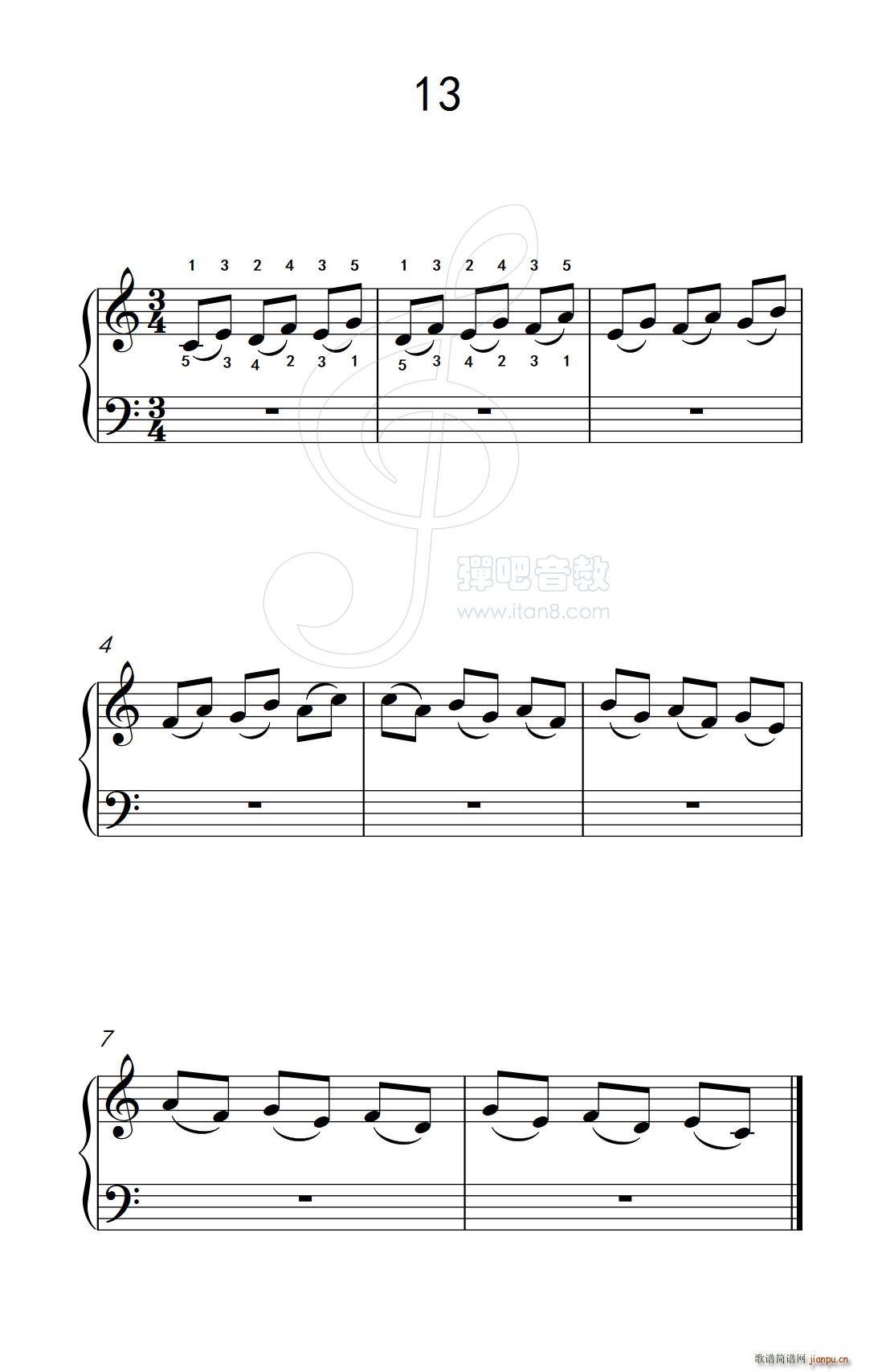 连音练习 13(儿童钢琴手指练习 2)1