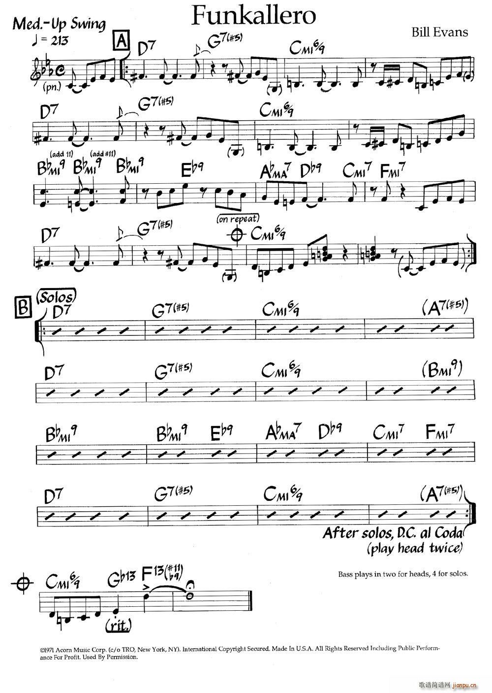 Funkallero(爵士钢琴曲)1