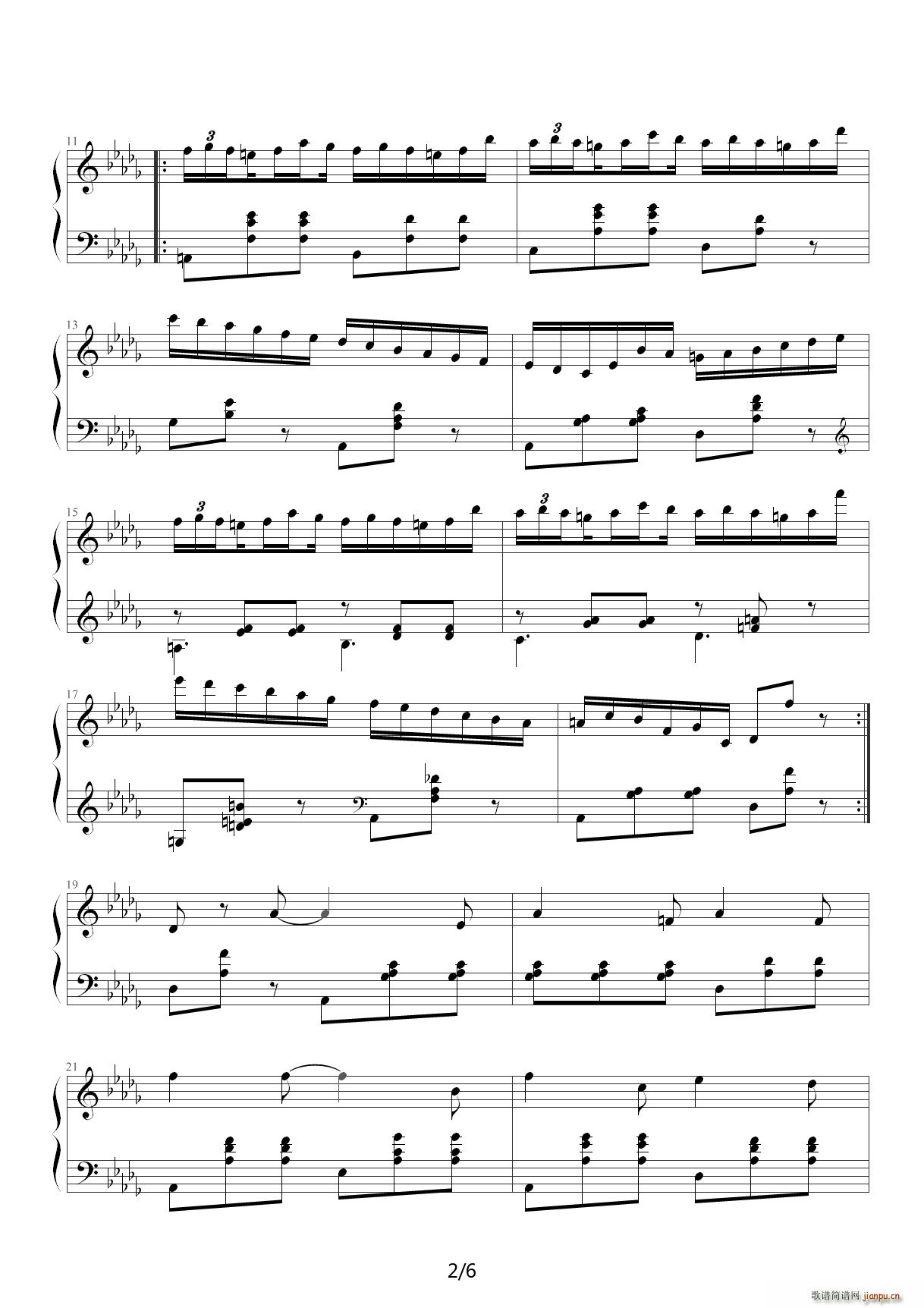 降E大调华丽圆舞曲 降D调2