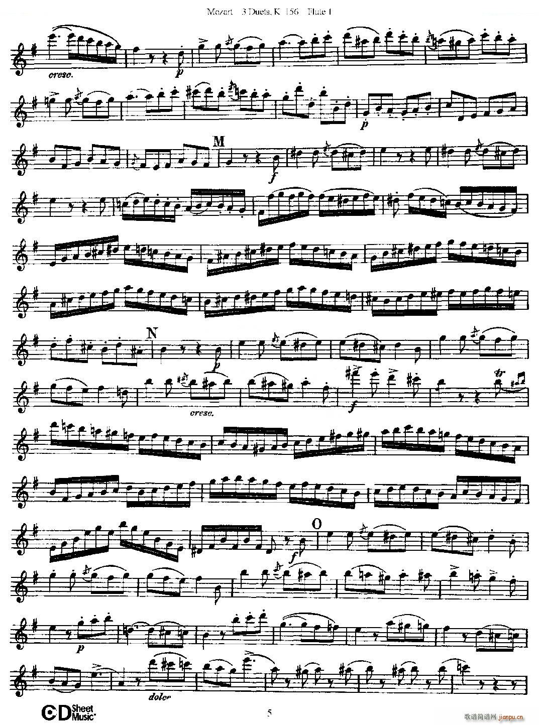 3 Duets K 156 之第一长笛（二重奏三首 K156号） 铜管5