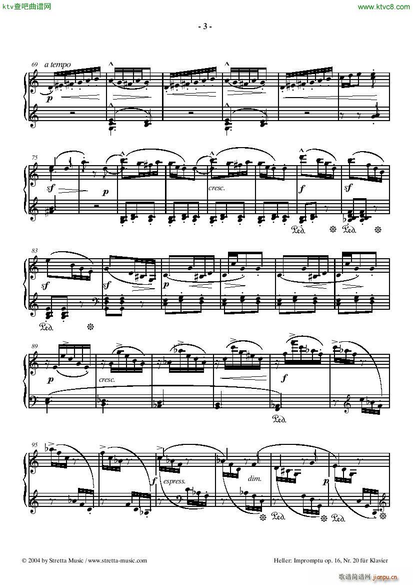PIANO SHEET MUSIC heller impromtu3