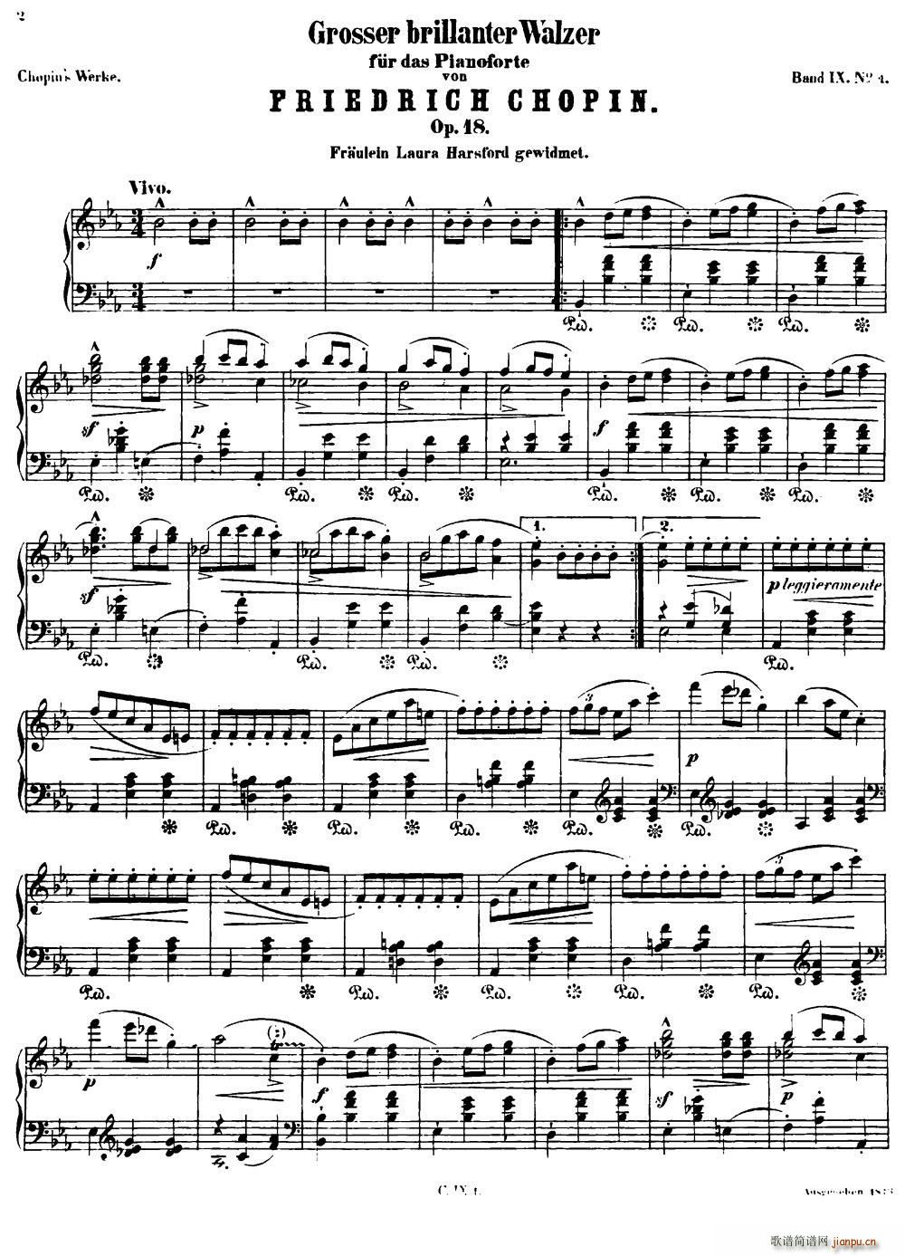Grande valse brillante Op18（降E大调华丽圆舞曲Op 18 ）1
