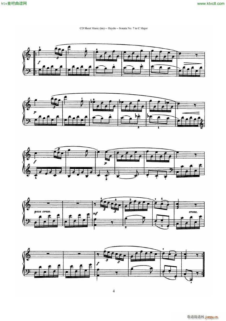 Haydn Joseph Sonata no 7 in C Major4