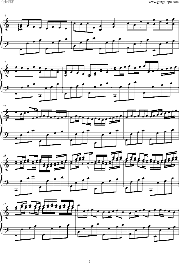 钢琴版摇滚卡农-钢琴谱(钢琴曲)-帕赫贝尔-Pachelbel2