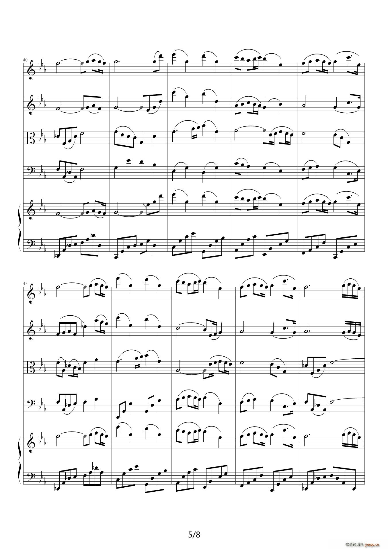 adagio in c minor 柔版 降E调5