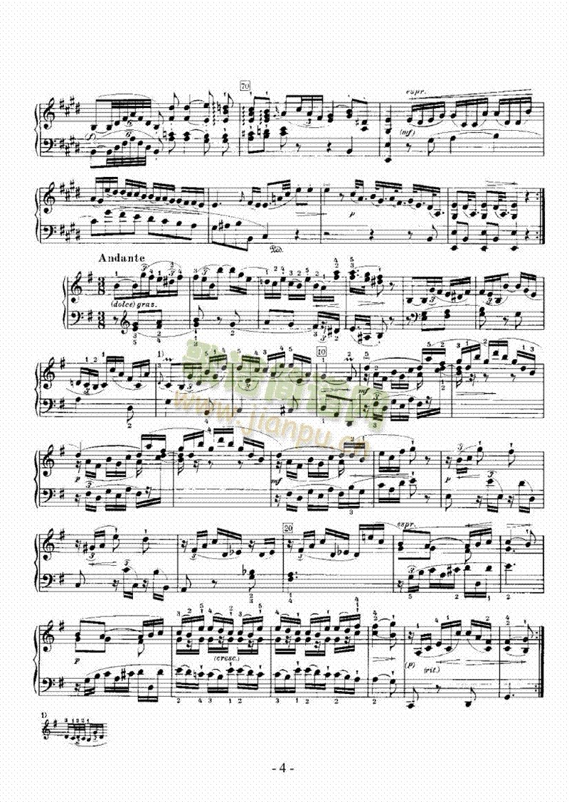 E大调奏鸣曲 键盘类 钢琴4