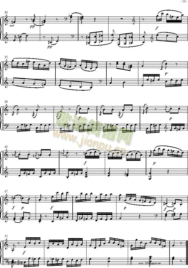 奏鸣曲 Sonatas K279 Mvt.3-莫扎特2