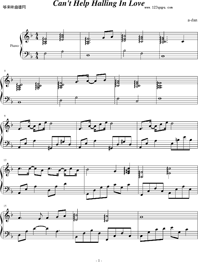 Cant Help Halling In Love-金三顺1
