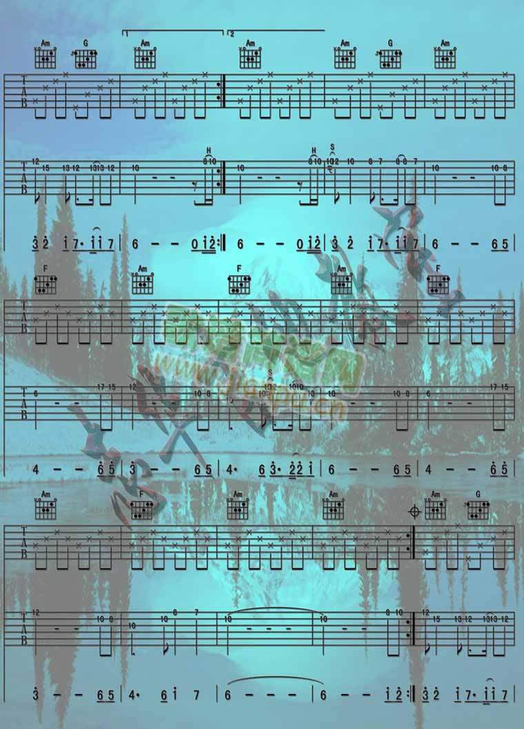 Endelss Horizon_蓝色天际专辑－Bandari 班得瑞(吉它曲谱)[高清晰彩谱]2