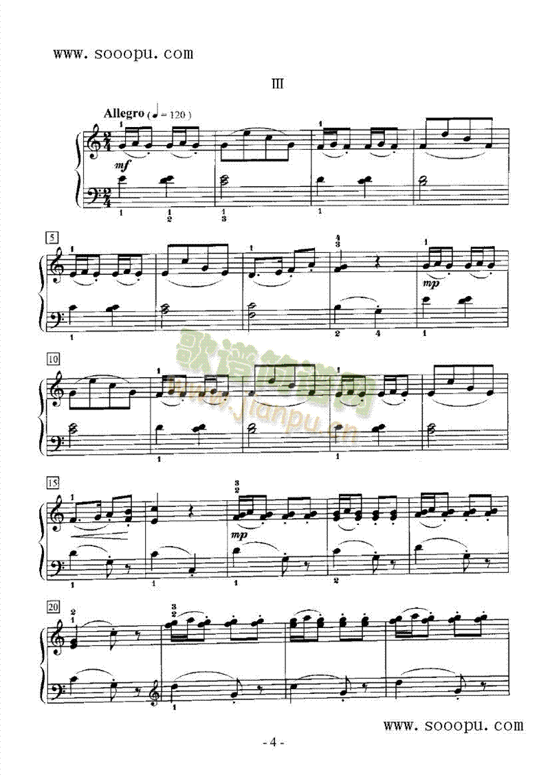 钟的小奏鸣曲 键盘类 钢琴4
