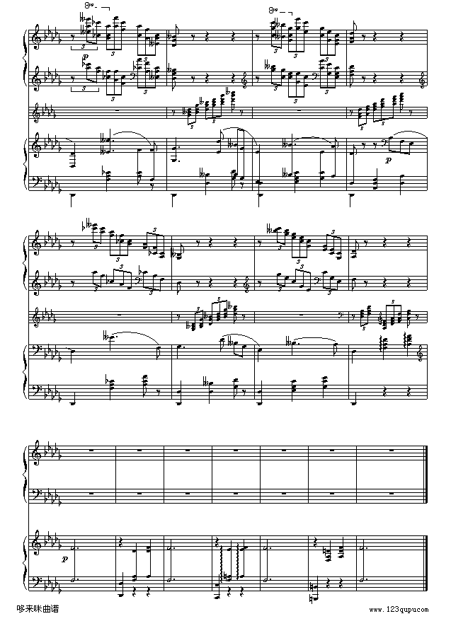 降b小调第一钢琴协奏曲(两架钢琴谱）-柴科夫斯基7