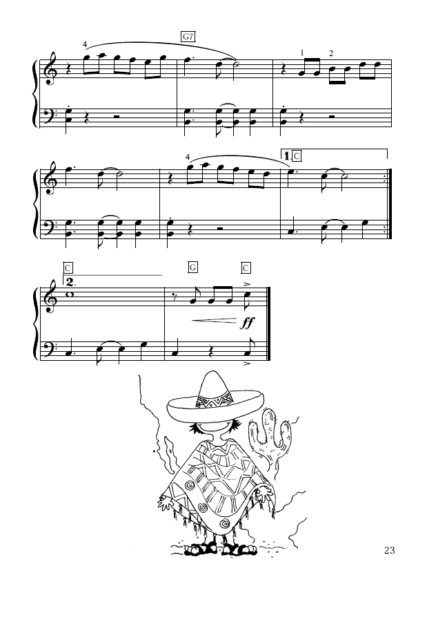 La cucaracha(简易钢琴谱)2