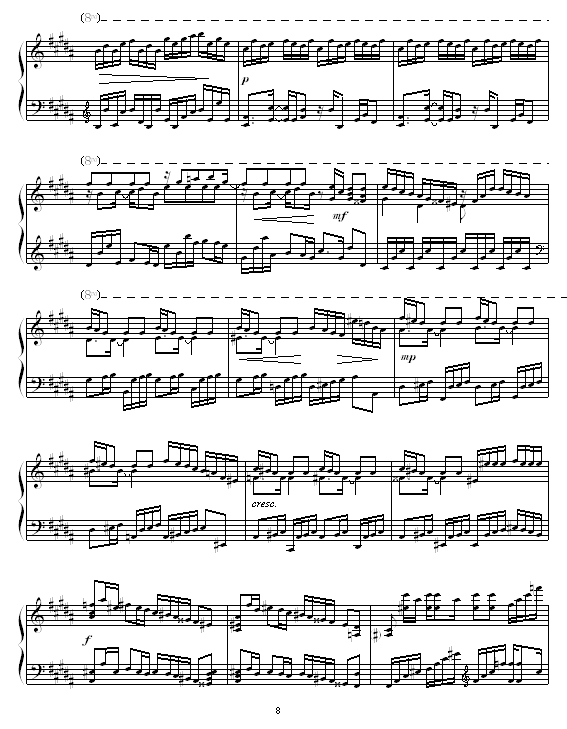 B大调练习曲8