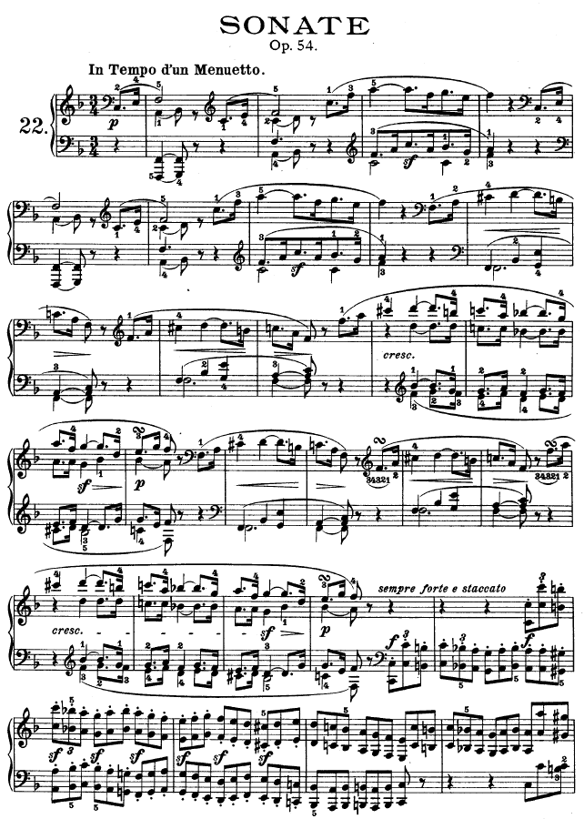 第二十二钢琴奏鸣曲-Op.541