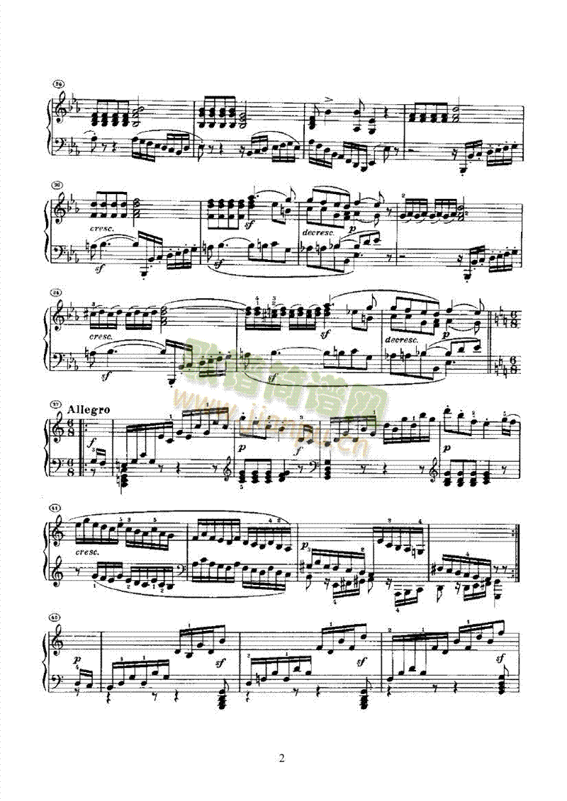 奏鸣曲(Opus27 Nr.1) 键盘类 钢琴2