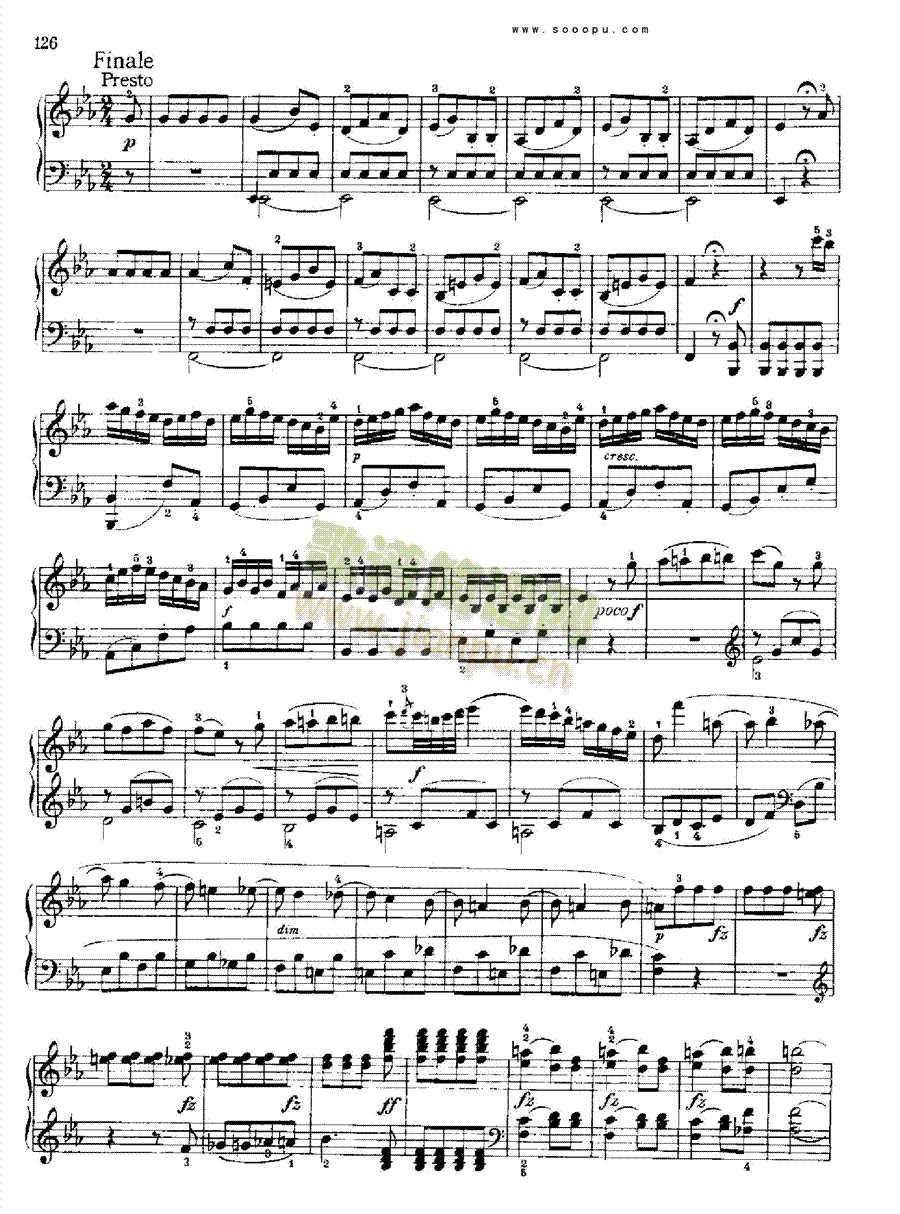 奏鸣曲十二(献给玛格达莲娜.冯.库尔茨贝格) 键盘类 钢琴12