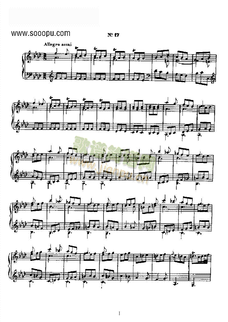 二十首经典奏鸣曲第十七首 键盘类 钢琴1