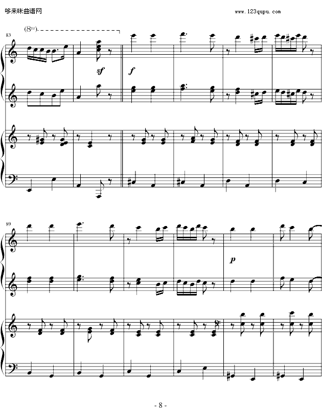 匈牙利舞曲第五号（四手联弹）-勃拉姆斯8