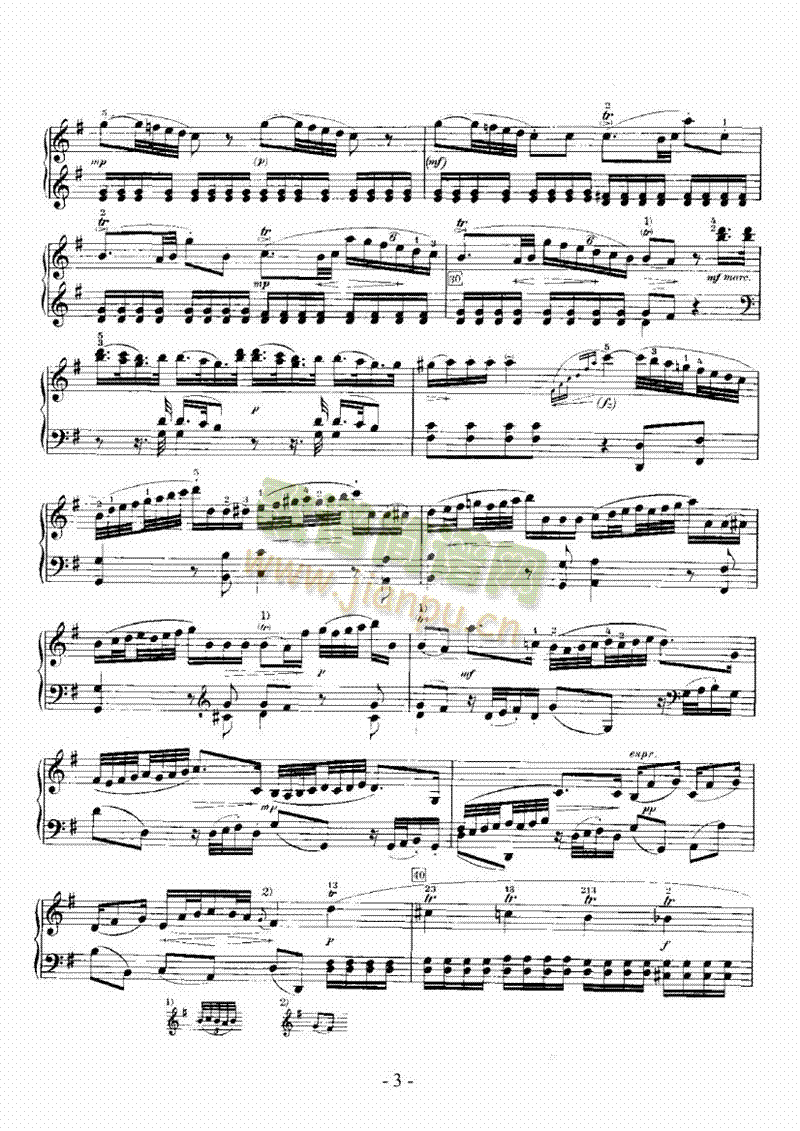 G大调奏鸣曲（嬉游曲） 键盘类 钢琴3