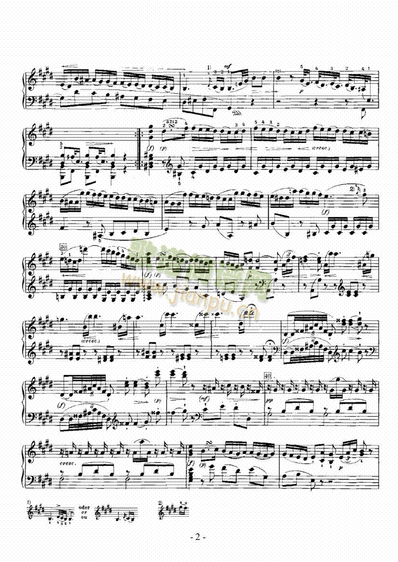 E大调奏鸣曲 键盘类 钢琴2