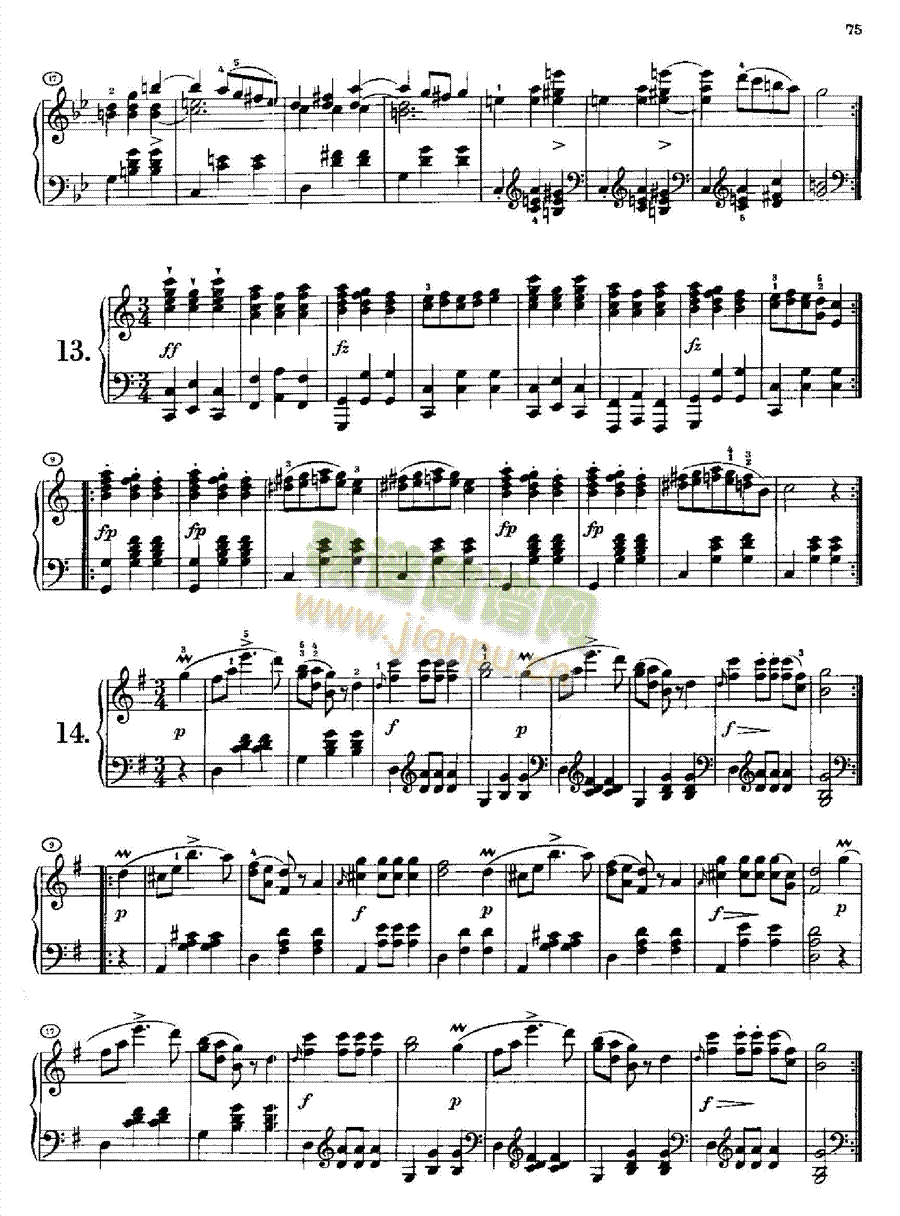 20首圆舞曲又名最后的圆舞曲opus127(身后出版).D146(1 键盘类 钢琴14